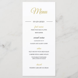 Moderne foto-overlay Gold Elegant Wedding Menu