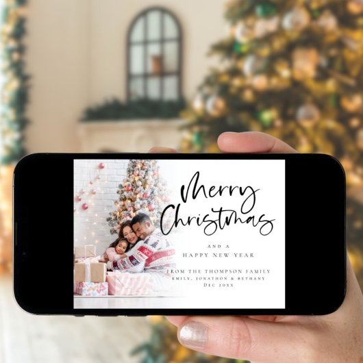 Moderne foto-overlay kerst feestdagenkaart