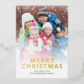 Moderne foto-overlay kerst folie feestdagenkaart (Voorkant)