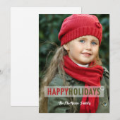 Moderne foto-overlay Kerstmis Feestdagenkaart (Voorkant / Achterkant)