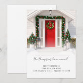 Moderne foto-overlay Merry Kerstmis - nieuw startp Feestdagenkaart (Voorkant / Achterkant)