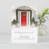 Moderne foto-overlay Merry Kerstmis - nieuw startp Feestdagenkaart (Staand voorkant)