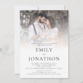 Moderne foto-overlay QR-code bruiloft Kaart (Voorkant)