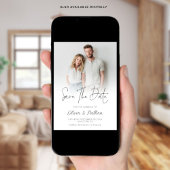 Moderne foto-overlay QR-code bruiloft Save The Date