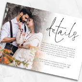 Moderne foto overlay QR code details bruiloft Informatiekaartje