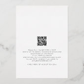 Moderne Foto Overlay QR Code Trouwen Luxe Echt Folie Uitnodiging (Achterkant)