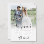 Moderne foto-overlay script Boho bruiloft bedankt Kaart (Voorkant)
