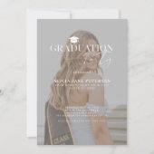 Moderne foto overlay script graduatie party kaart (Voorkant)
