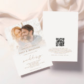Moderne foto overlay script QR code bruiloft Kaart