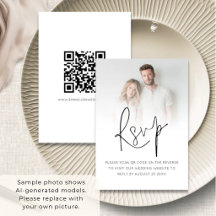 Moderne foto-overlay script QR-code bruiloft