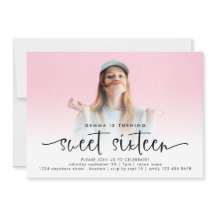 Moderne foto-overlay Script Sweet Sixteen