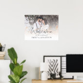 Moderne foto-overlay-script Welkom bij het huwelij Poster (Thuiskantoor)