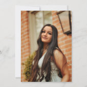 Moderne foto overlay script zwart afstudeerfeest kaart (Achterkant)