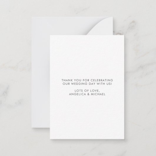 Moderne foto-overlay scriptweddenschap Bedankt Notitiekaartje (Achterkant)