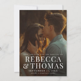 Moderne foto-overlay trouwkaart Save the Date Kaart