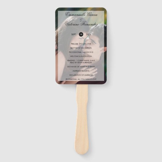 Moderne foto-overlay weddenschap handwaaier (Voorkant)