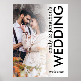 Moderne foto-overlay welkomstnamen bruiloftposter poster