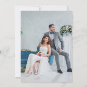 Moderne foto-overlay Zwarte kalligrafie Huwelijk Kaart (Achterkant)