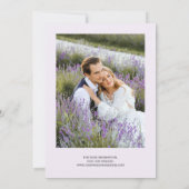 Moderne foto Paars Gold Agate Lavender Wedding Kaart (Achterkant)