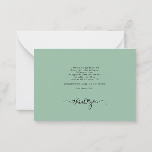Moderne foto-Passen getrouwd Dank u Notitiekaartje (Achterkant)
