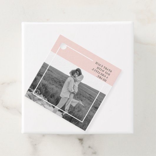 Moderne foto Pastel Roze familie Lovely Gift Bedankjes Labels (In situ)