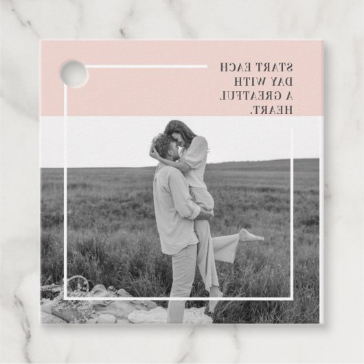 Moderne foto Pastel Roze familie Lovely Gift Bedankjes Labels (Voorkant)