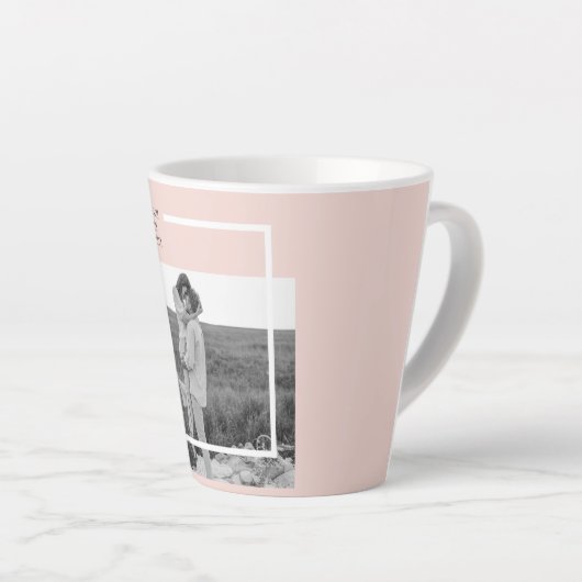 Moderne foto Pastel Roze familie Lovely Gift Latte Mok (Rechterhoek)