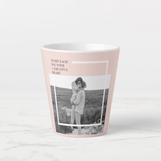 Moderne foto Pastel Roze familie Lovely Gift Latte Mok (Voorkant)