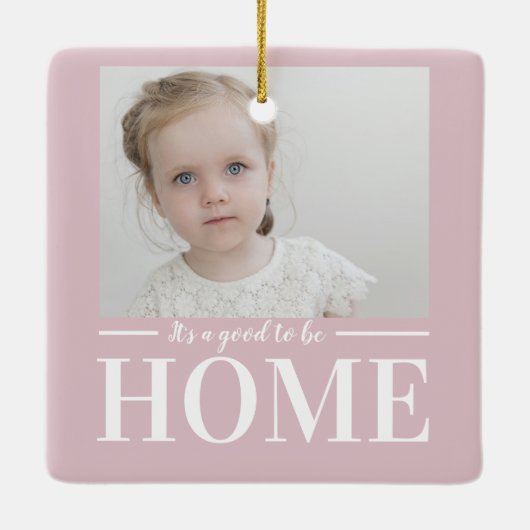 Moderne foto - Pastel Roze familie - thuiscadeau Keramisch Ornament (Achterkant)