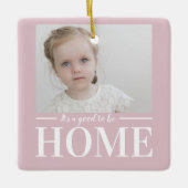 Moderne foto - Pastel Roze familie - thuiscadeau Keramisch Ornament (Voorkant)