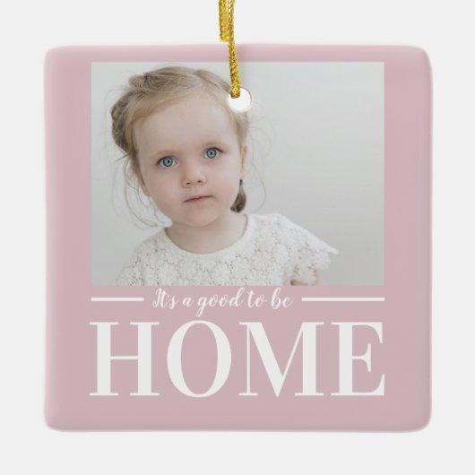 Moderne foto - Pastel Roze familie - thuiscadeau Keramisch Ornament (Voorkant)