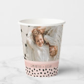 Moderne foto Pastel roze persoonlijke naam Gift Papieren Bekers (Voorkant)