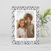 Moderne foto patroon kerstkaart kaart (Staand voorkant)