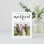 Moderne foto Pet Pet Wedding Save the Date Aankondigingskaart (Staand voorkant)
