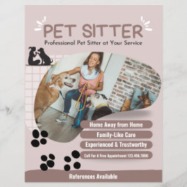 Moderne foto Pet Sitter Flyer