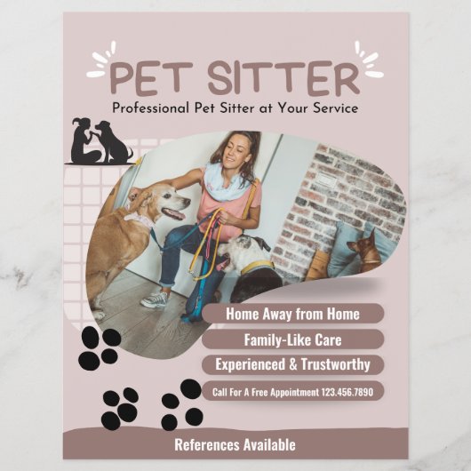 Moderne foto Pet Sitter Flyer (Voorkant)