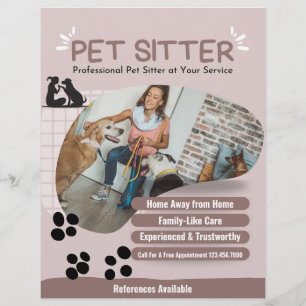 Moderne foto Pet Sitter Flyer