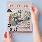 Moderne foto Pet Sitter Flyer (Hand)