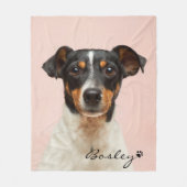 Moderne foto Pet Voeg Jouw naam Paw Print toe Fleece Deken (Voorkant)