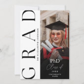 Moderne foto PhD-diploma afstudeerfeest Kaart (Voorkant)
