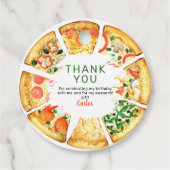 Moderne foto Pizza Verjaardagsfeest Bedankjes Labels (Voorkant)