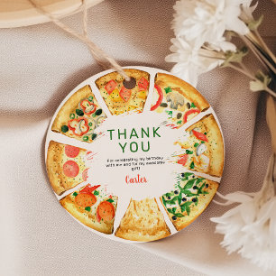 Moderne foto Pizza Verjaardagsfeest Bedankjes Labels