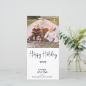 Moderne foto prettige feestdagen kerst fotokaart aankondiging (Staand voorkant)