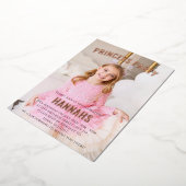 Moderne foto prinses feestverjaardag folie uitnodiging (Gedraaid)