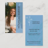 Moderne foto Professioneel Blauw Visitekaartje (Voorkant / Achterkant)