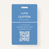 Moderne foto Professionele QR-code Logo Naam Badge (Achterkant)