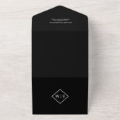 Moderne foto QR Code Black Wedding All In One Uitnodiging (Buitenkant)