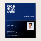 Moderne foto QR-code blauwe verloop professioneel Visitekaartje (Buitenkant ongevouwen)