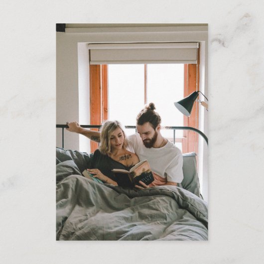 Moderne foto QR code bruiloft details Informatiekaartje (Achterkant)