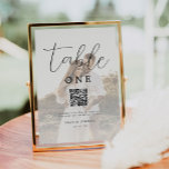 Moderne foto QR Code Bruiloft Menu Kaart<br><div class="desc">Moderne foto QR-code Bruiloft Menu Tafelnummer</div>